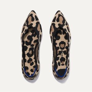 Rothy's The Point Desert Cat Leopard Print Flats 9.5